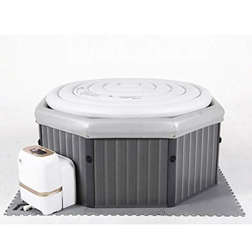 MSpaTuscany Premium 5-6 Bathers Bubble Spa Portable Inflatable Quick Heating Hot Tub, Metallic Silve