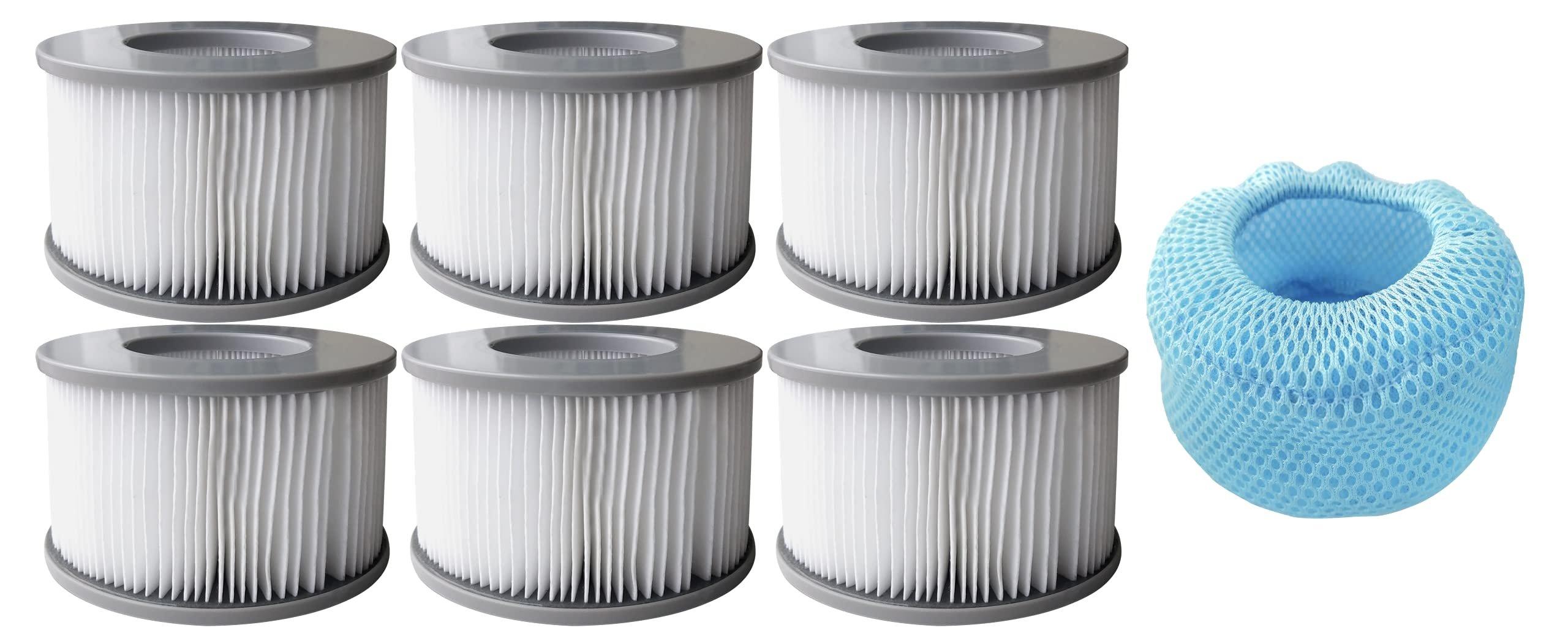 Mspa  Pack of 6 - 90 Pleats Filter Cartridges with Mesh Cover Pool Spa Hot Tub Accessories