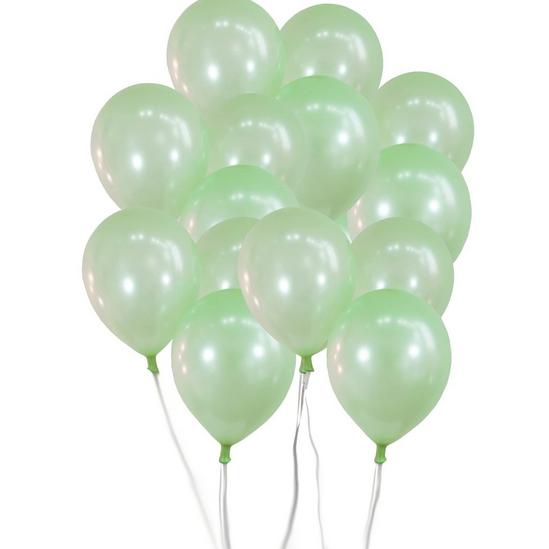 Shatchi Latex Balloons Metallic Light Green 12 Inches for all occasions 25pcs 1