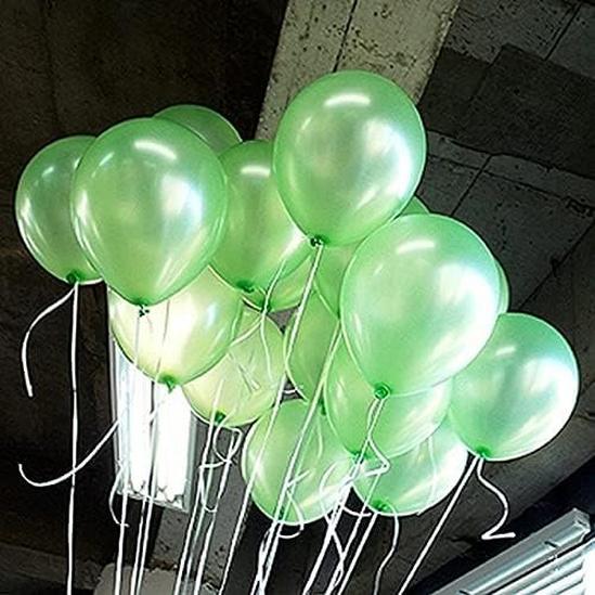 Shatchi Latex Balloons Metallic Light Green 12 Inches for all occasions 25pcs 4