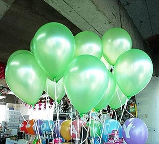 Shatchi Latex Balloons Metallic Light Green 12 Inches for all occasions 25pcs 5