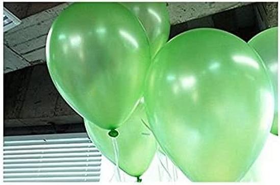 Shatchi Latex Balloons Metallic Light Green 12 Inches for all occasions 50pcs 5