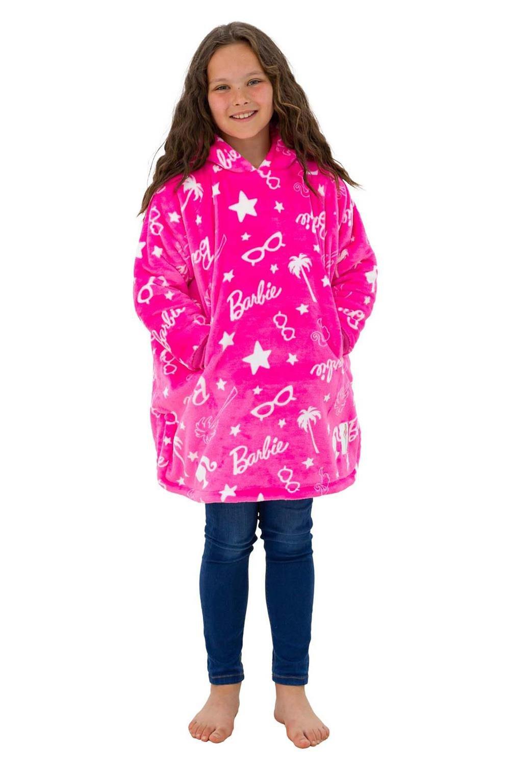 Palm Stars Oversized Sherpa Fleece Hoodie Blanket, Pink - Kids