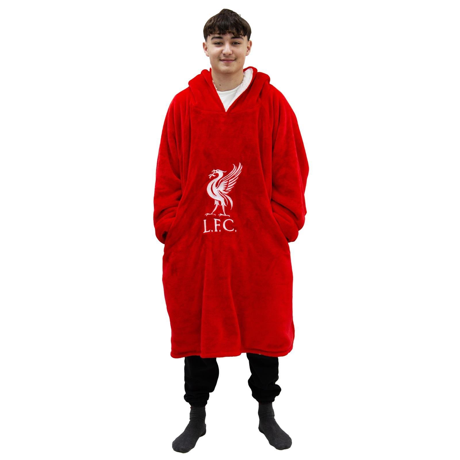 Liverpool Football Hoodie Blanket Wearable Throw Hooded Blanket