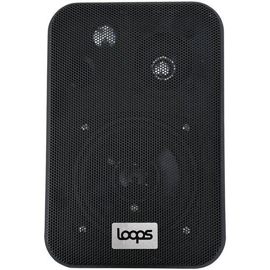 Loops SMART HOME Bluetooth Amplifier & 2 Black Wall Mount Speaker Kit Compact HiFi Amp 5