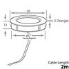 Loops 2x CHROME Round Surface or Flush Under Cabinet Kitchen Light Kit - 240V Mains Powered - Natural White LED thumbnail 3