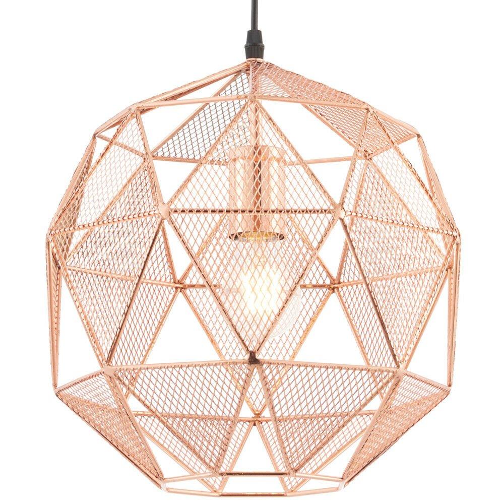 Hanging Ceiling Pendant Light Bright Copper Geometric Lamp Bulb Holder Fitting