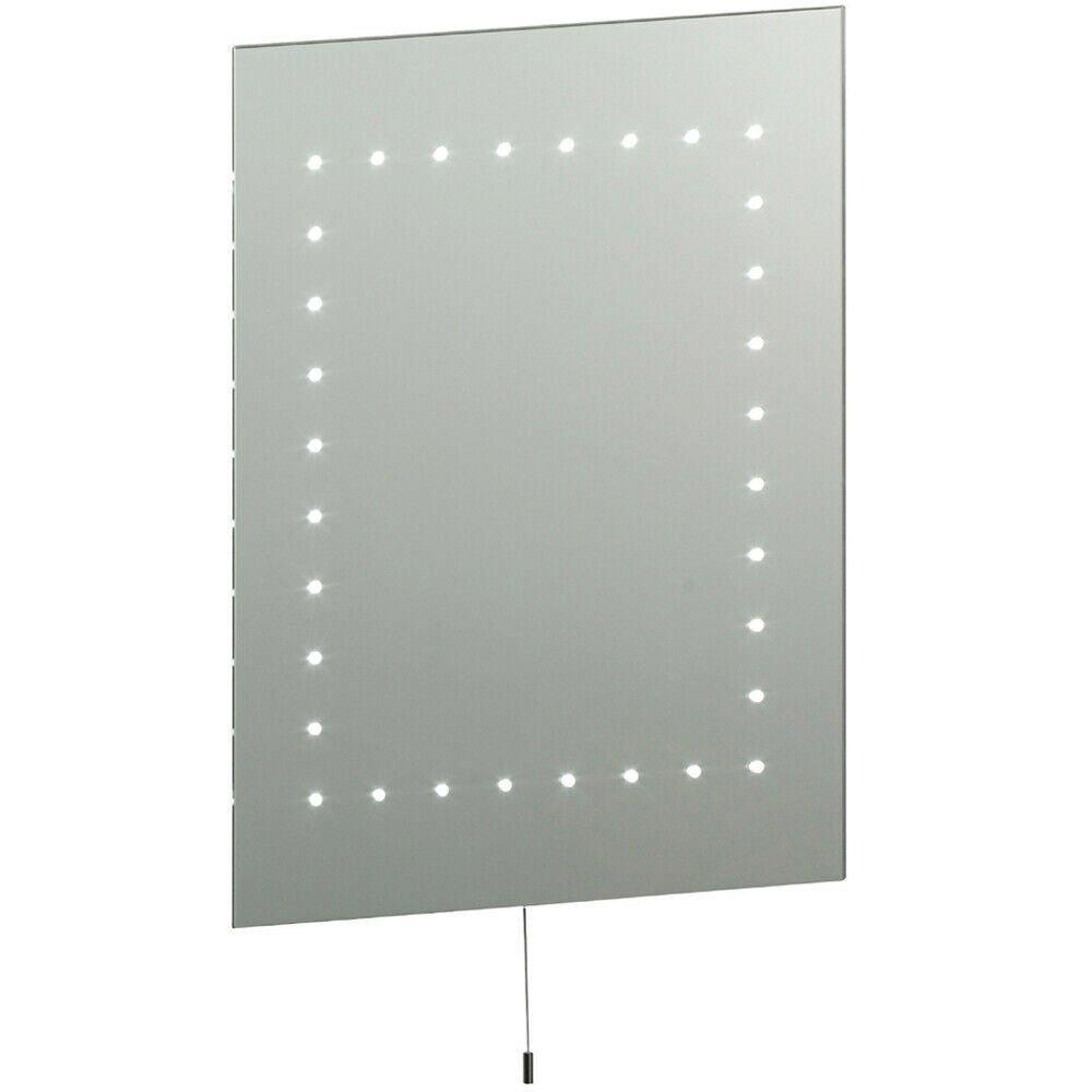 IP44 LED Bathroom Mirror 50cm x 39cm Vanity Studio Wall Light Energy Efficient