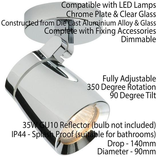 Loops Bathroom Ceiling Adjustable Spotlight Chrome Plate Single Round Modern Downlight 2