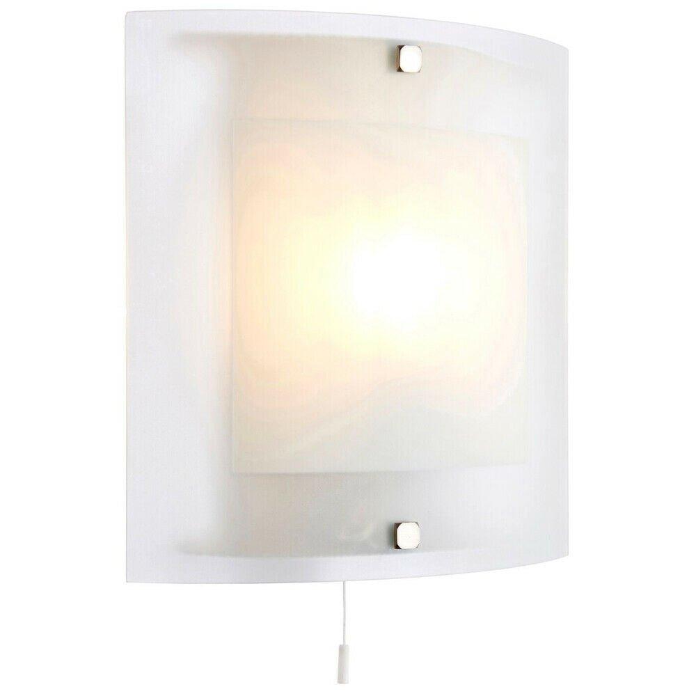Dimmable LED Wall Light Square Curved Glass Modern Lounge Feature Lamp Lighting