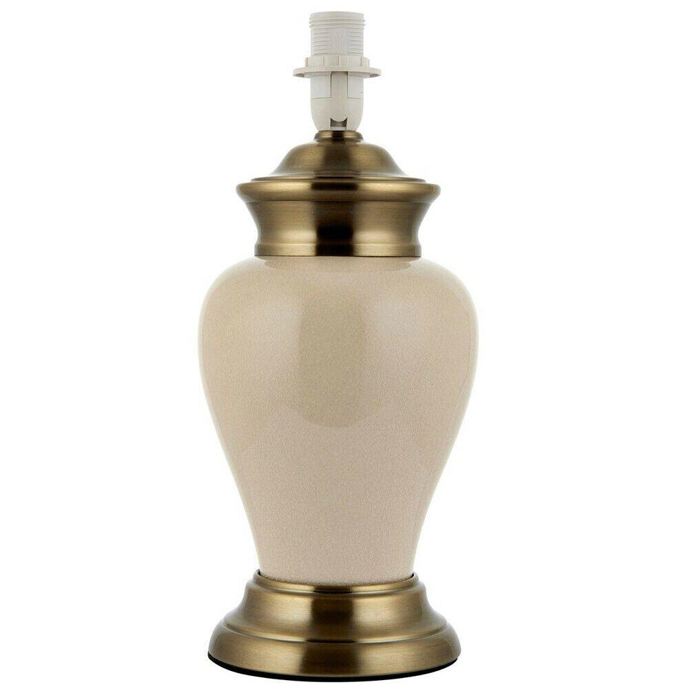 Traditional Table Lamp Light Cream & Antique Brass Base Only Classic Sideboard
