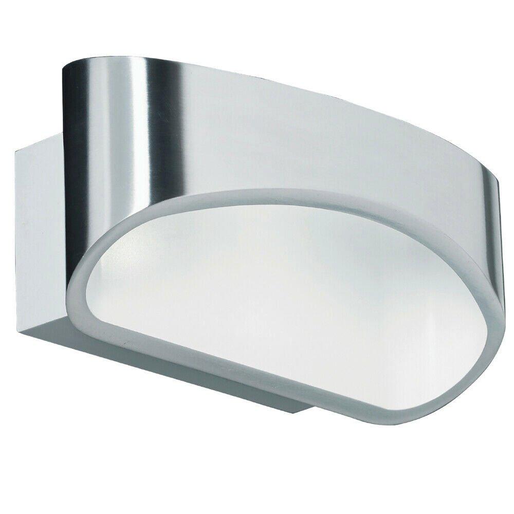 Unique LED Wall Light Warm White Modern Gloss Chrome Loop Up & Down Bedside Lamp