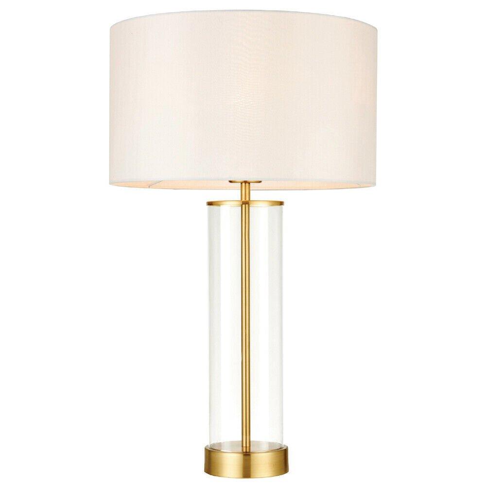 Touch Dimmable Table Lamp Gold Glass & White Shade Modern Bedside Feature Light