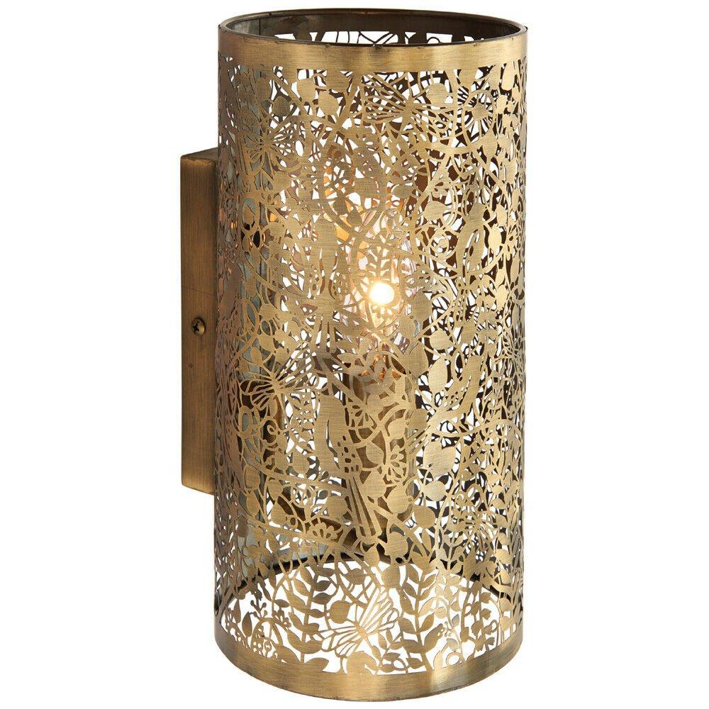 Dimming LED Wall Light Pretty Brass Birds Steel Shade Modern Metal Lamp Fitting