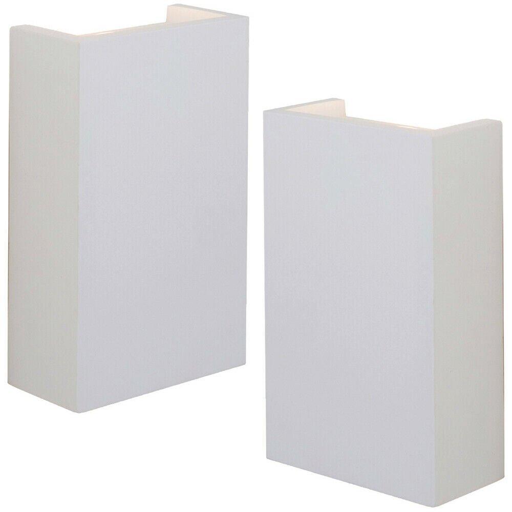 2 PACK LED Twin Wall Light Warm White Primed White (ready to paint) Down Lamp