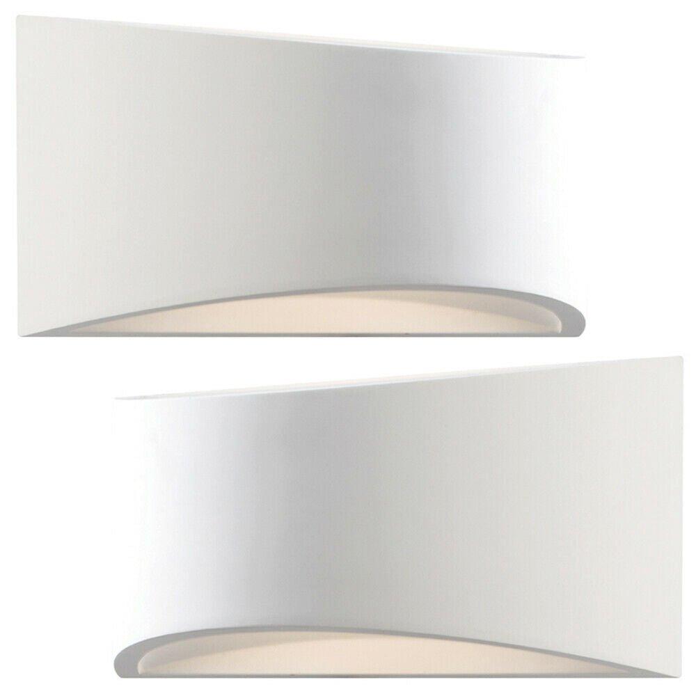 2 PACK 300mm LED Wall Light Warm White White (ready to paint) Curved Bed Lamp