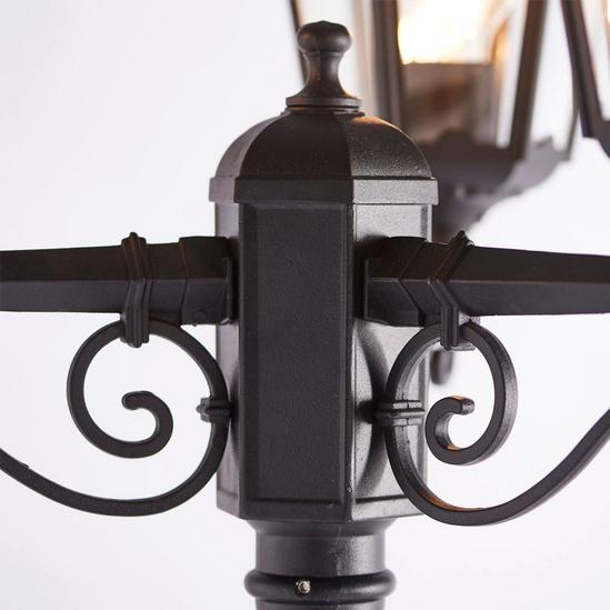 Loops 2 PACK Outdoor Lantern Lamp Post Matt Black & Glass 2.3m Tall 3 Light Bollard 4