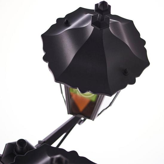 Loops 2 PACK Outdoor Lantern Lamp Post Matt Black & Glass 2.3m Tall 3 Light Bollard 5