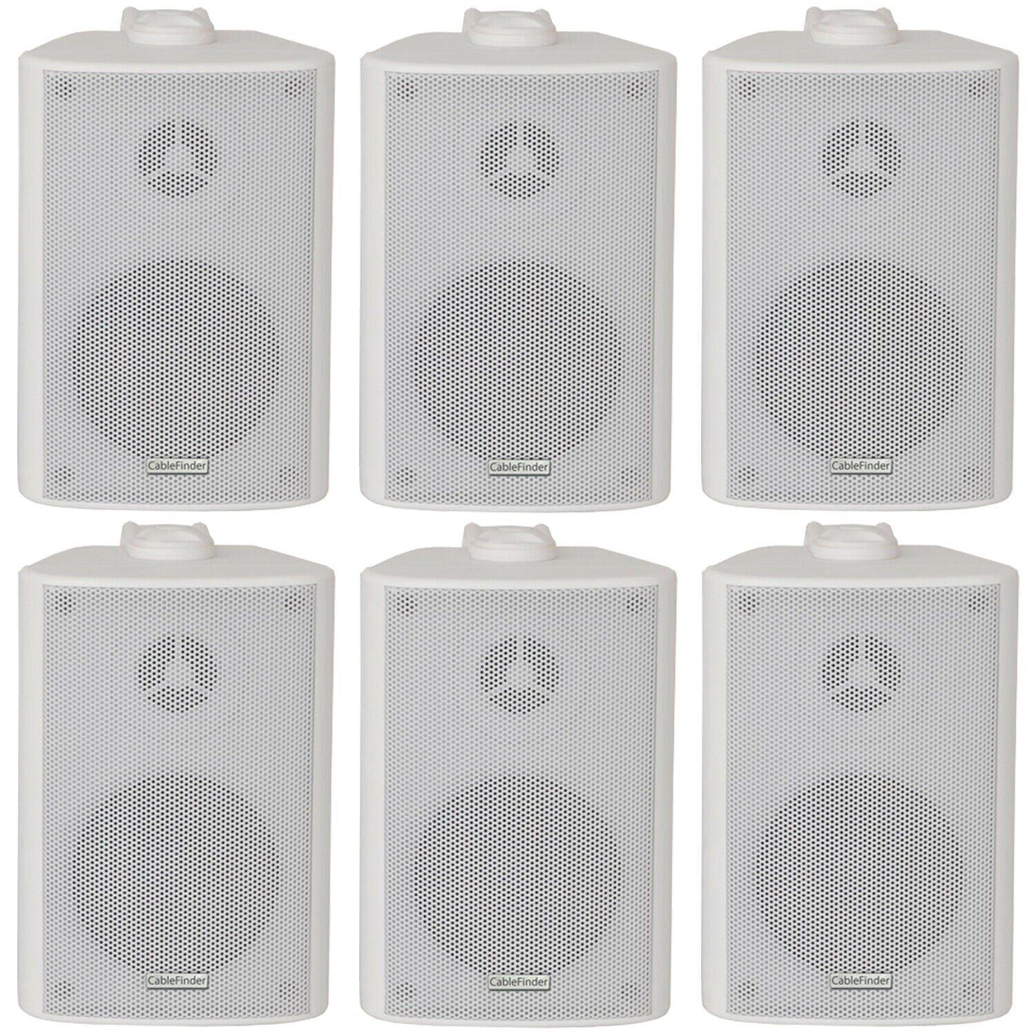 6x 60W 2 Way White Wall Mounted Stereo Speakers 3