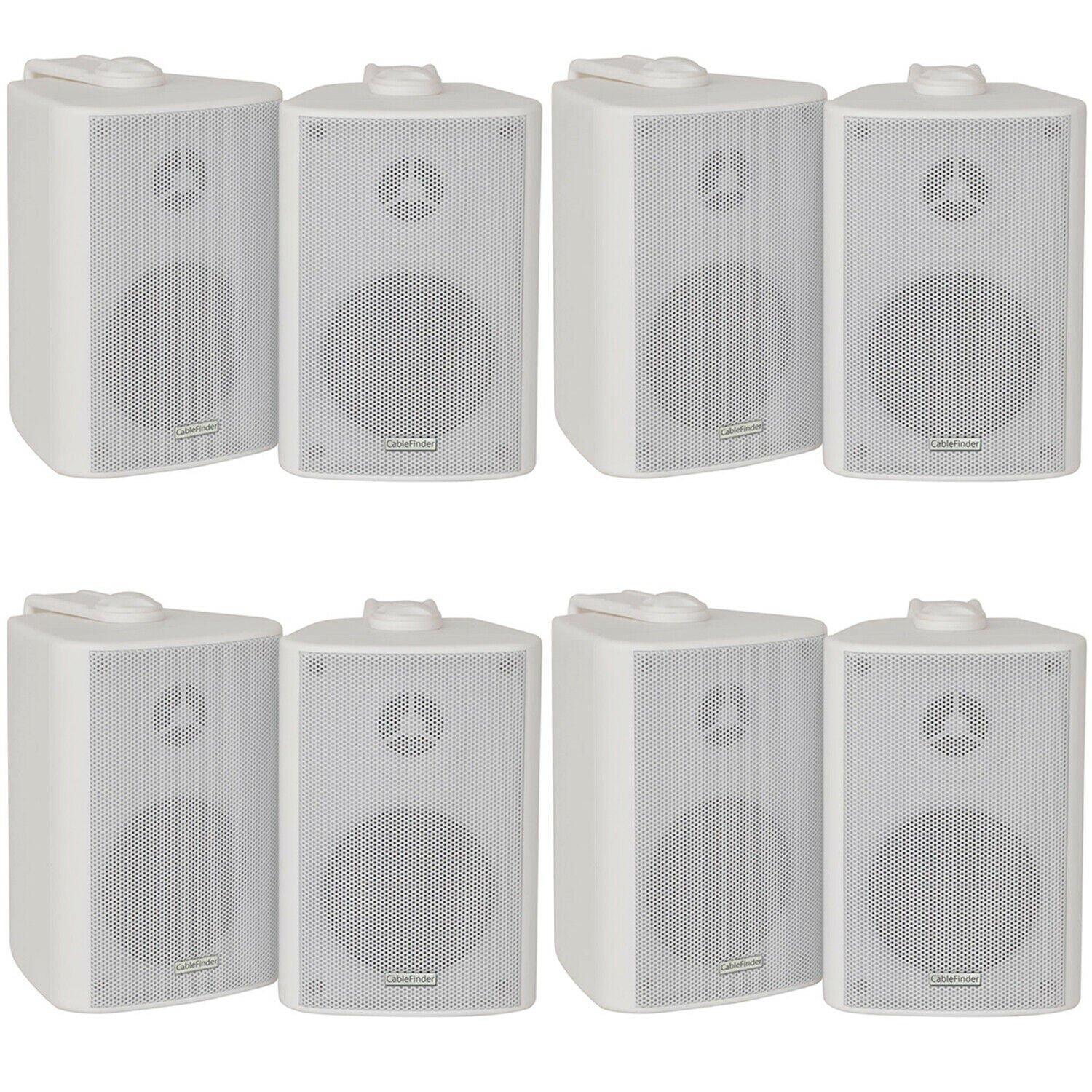 8x 60W 2 Way White Wall Mounted Stereo Speakers 3