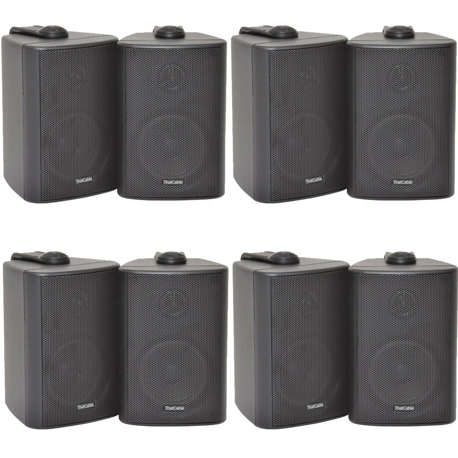 8x 60W 2 Way Black Wall Mounted Stereo Speakers 3