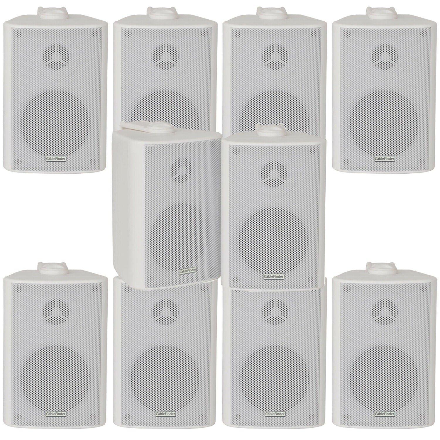 10x 70W 2 Way White Wall Mounted Stereo Speakers 4