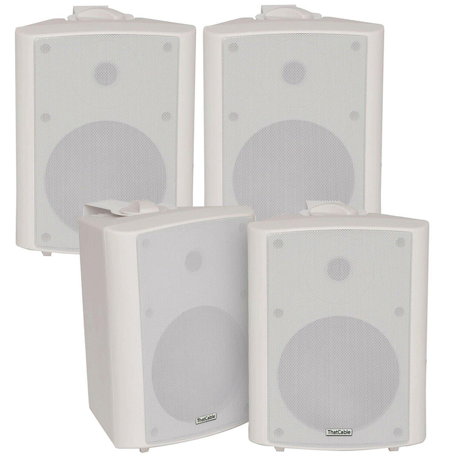 4x 90W White Wall Mounted Stereo Speakers 5.25