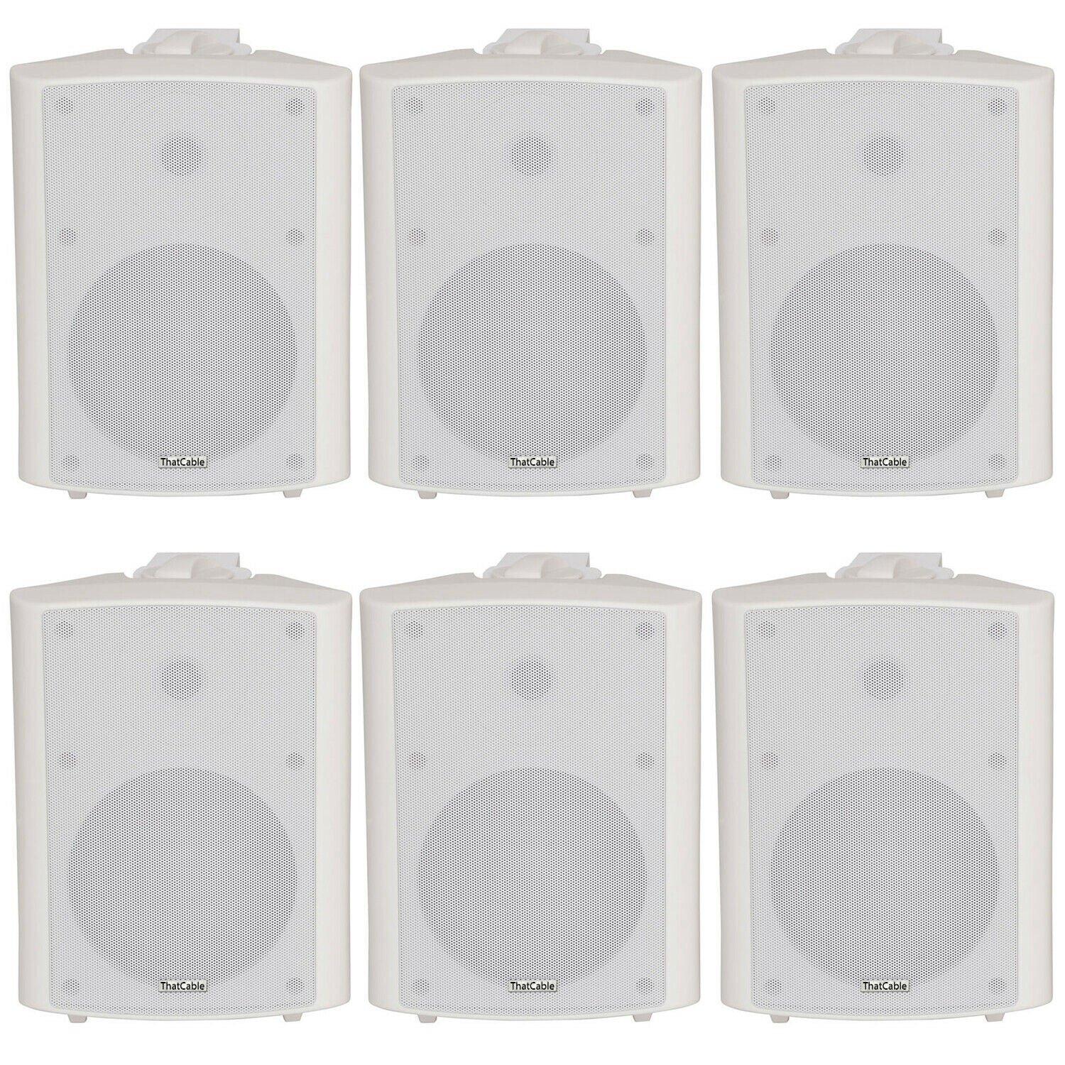 6x 120W White Wall Mounted Stereo Speakers 6.5