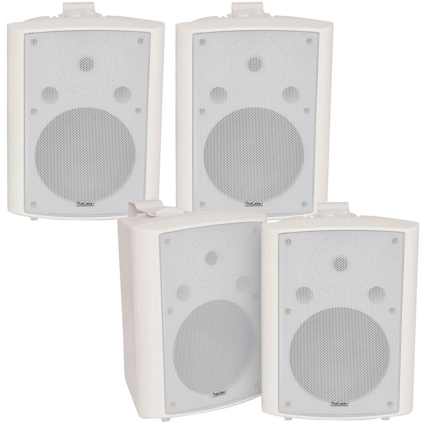 4x 180W White Wall Mounted Stereo Speakers 8