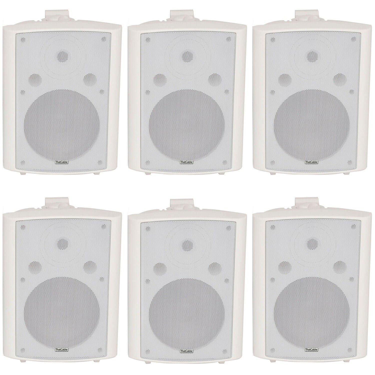 6x 180W White Wall Mounted Stereo Speakers 8