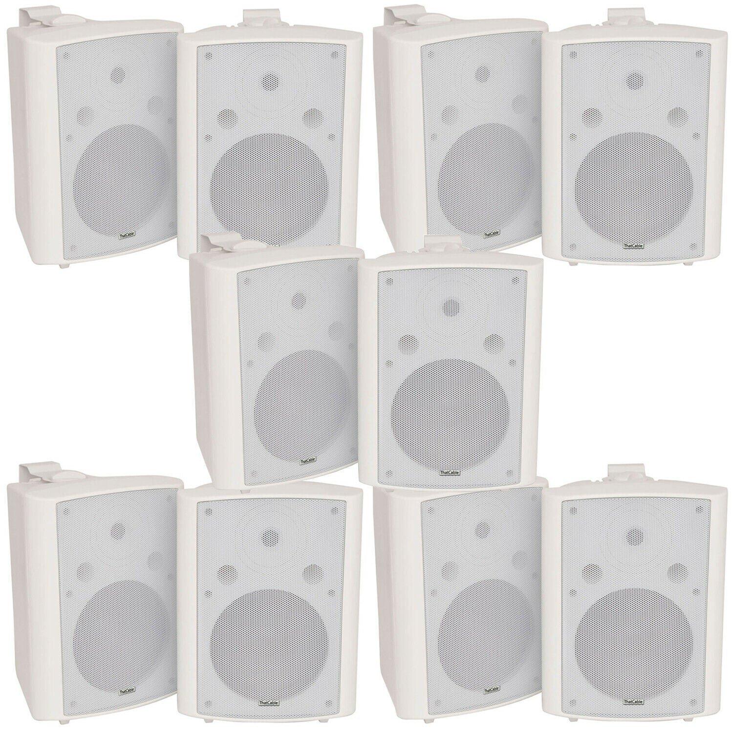 10x 180W White Wall Mounted Stereo Speakers 8