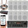 Loops Bluetooth Wall Speaker Kit 4 Zone Stereo Amp & 8x White Wall Background Music thumbnail 2