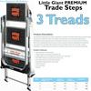 Loops 0.7m PREMIUM TRADE Folding Step Ladders 3 Tread Anti Slip Aluminium Safety Steps thumbnail 2