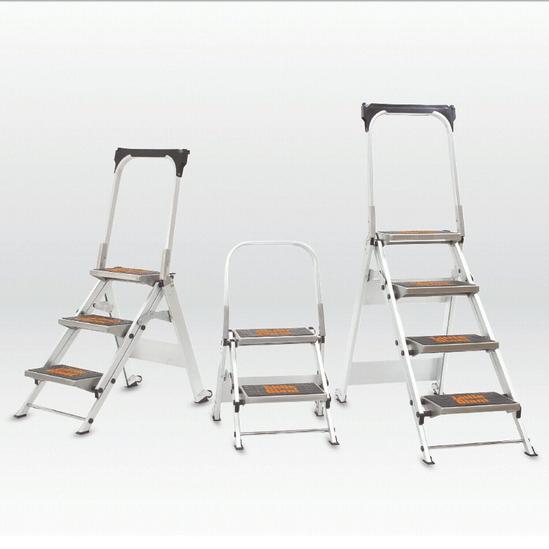Loops 0.7m PREMIUM TRADE Folding Step Ladders 3 Tread Anti Slip Aluminium Safety Steps 4