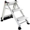 Loops 0.7m PREMIUM JUMBO Folding Step Ladders 3 Tread Anti Slip Aluminium Safety Steps thumbnail 3