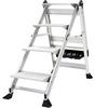 Loops 0.9m PREMIUM JUMBO Folding Step Ladders 4 Tread Anti Slip Aluminium Safety Steps thumbnail 3