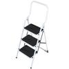 Loops 0.75m Folding Step Ladder Safety Stool 3 Tread Compact Anti Slip Rubber Steps thumbnail 1
