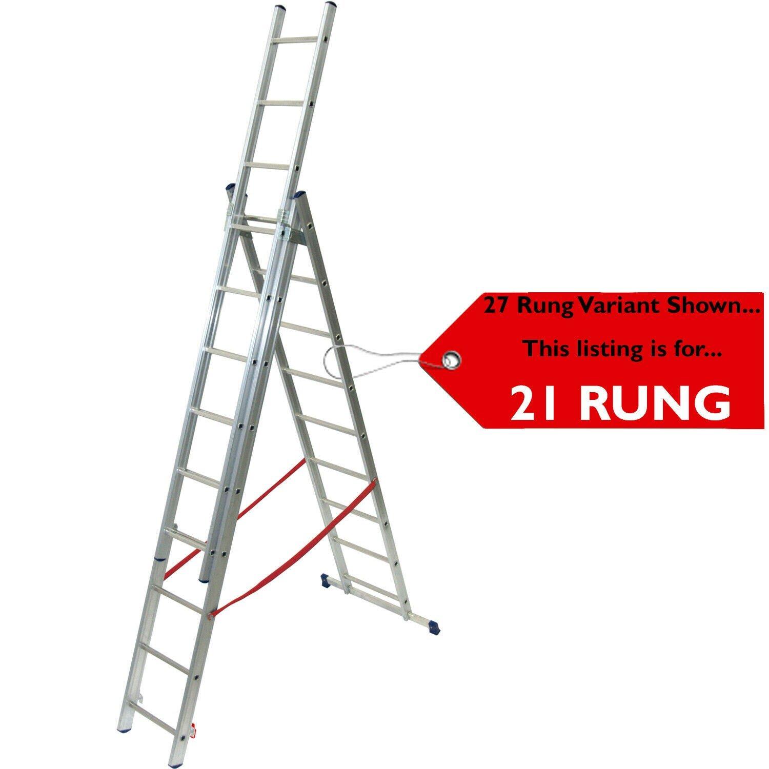 21 Rung Lightweight Combination Ladder Triple Extension / Step & Staircase Stair