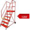 Loops 10 Tread HEAVY DUTY Mobile Warehouse Stairs Punched Steps 3.25m Safety Ladder thumbnail 1