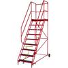 Loops 9 Tread HEAVY DUTY Mobile Warehouse Stairs Anti Slip Steps 3.03m Safety Ladder thumbnail 1