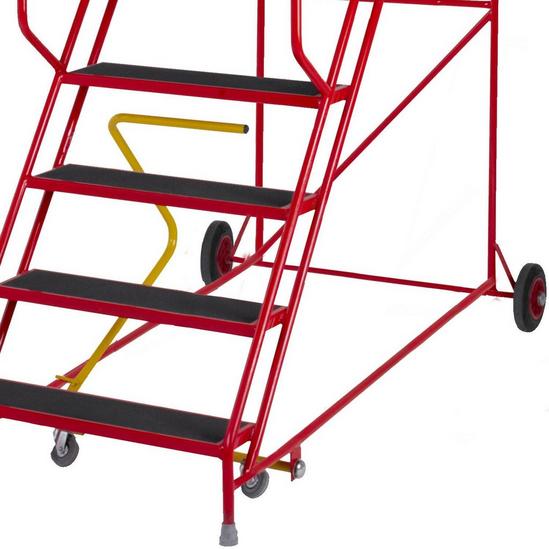 Loops 9 Tread HEAVY DUTY Mobile Warehouse Stairs Anti Slip Steps 3.03m Safety Ladder 3