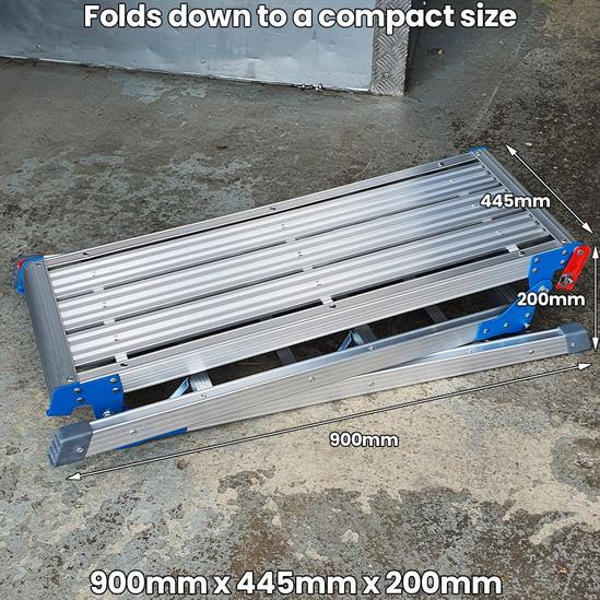 Loops 1440 x 800mm Tall Step Up Work Platform Aluminium Lightweight Foldable Ladder 4