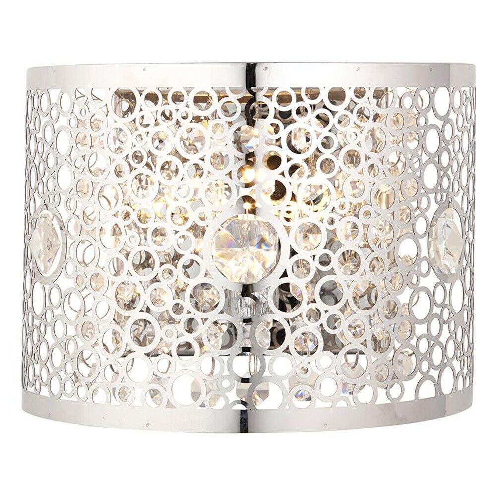 Modern Indoor Wall Light Chrome Bubble Circle & K5 Crystal Shade Bedside Lamp
