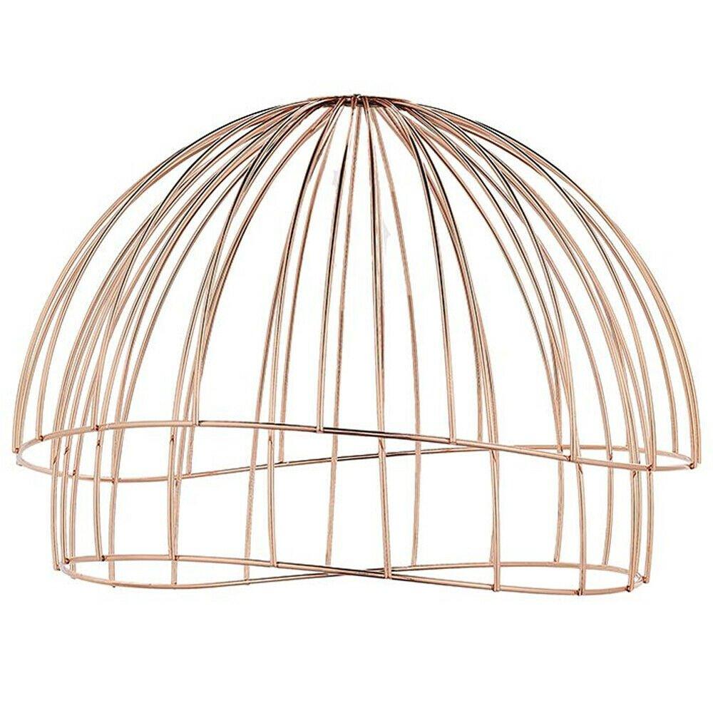 Hanging Ceiling Pendant Light Shade Copper Geometric Wire Frame Dome Bowl Cage