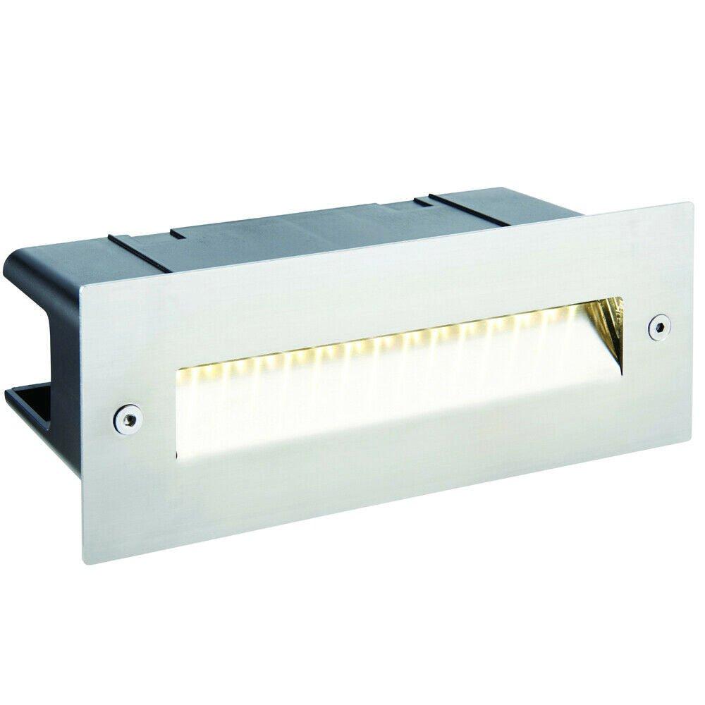 IP44 LED Full Brick Light Stainless Steel & Angled Down Guide 2W Cool White