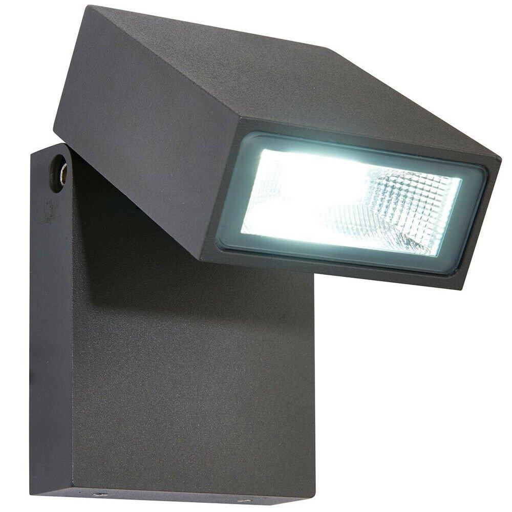 IP44 Outdoor Adjustable Spotlight Dark Anthracite 10W Cool White LED Security