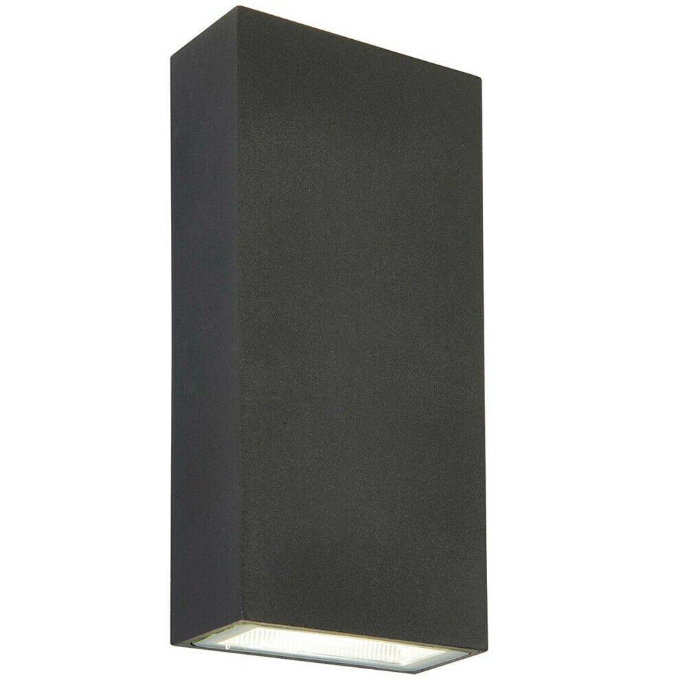 IP44 Outdoor Up & Down Wall Light Dark Anthracite Grey 5W Cool White LED Accent