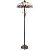Loops Tiffany Glass Floor Lamp - Mackintosh Style Rose - Dark Bronze Finish - LED Lamp thumbnail 1