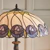 Loops Tiffany Glass Floor Lamp - Mackintosh Style Rose - Dark Bronze Finish - LED Lamp thumbnail 2