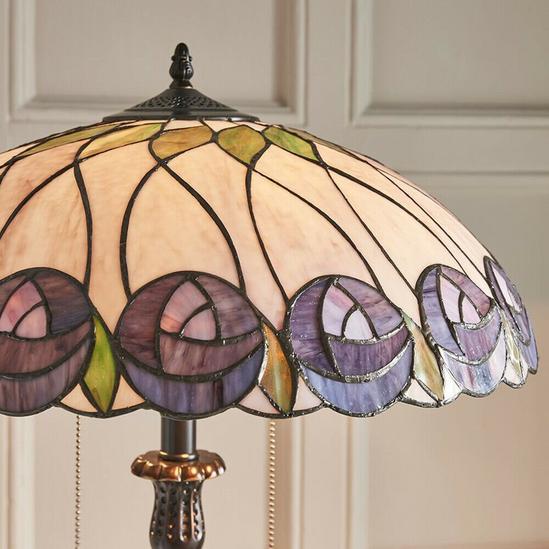 Loops Tiffany Glass Floor Lamp - Mackintosh Style Rose - Dark Bronze Finish - LED Lamp 2